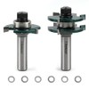 Knoweasy Professional Tongue and Groove Router Bit Set with 1/2
