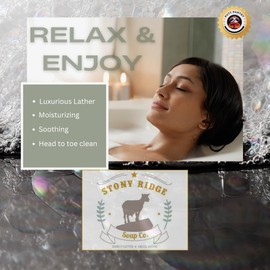 Putt Pantry Goat Milk Soap Gift Bundle: 2 Pack Goat Milk Soap Bars, 2 Loofah Bags – Head to Toe Bars, Luxurious Lather, Moisturizing, Natural Skincare (4 Bars, 2 Loofah, Lavender)