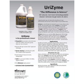 BioLogix UriZyme Bio-Enhanced Urine Odor Stain Eliminator (4X1 Gallon CASE)