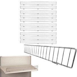 STORE FIXTURES DIRECT Gondola Shelf Fence, Wire Front Lip for Gondola Shelves, 36" L x 3" H, Chrome, 10 Pack