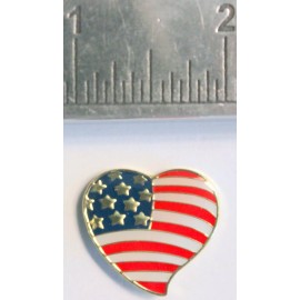 United States American Flag Heart Lapel Pin Tack Patriotic I Love America