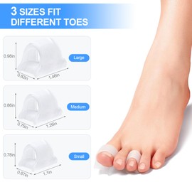 Hammer Toe Corrector, 6 Pack Toe Spacers, Toe Straighteners for Curled Toes, Bunion Corrector for Preventing Rubbing & Relieve Pressure (3 Sizes in One Set)