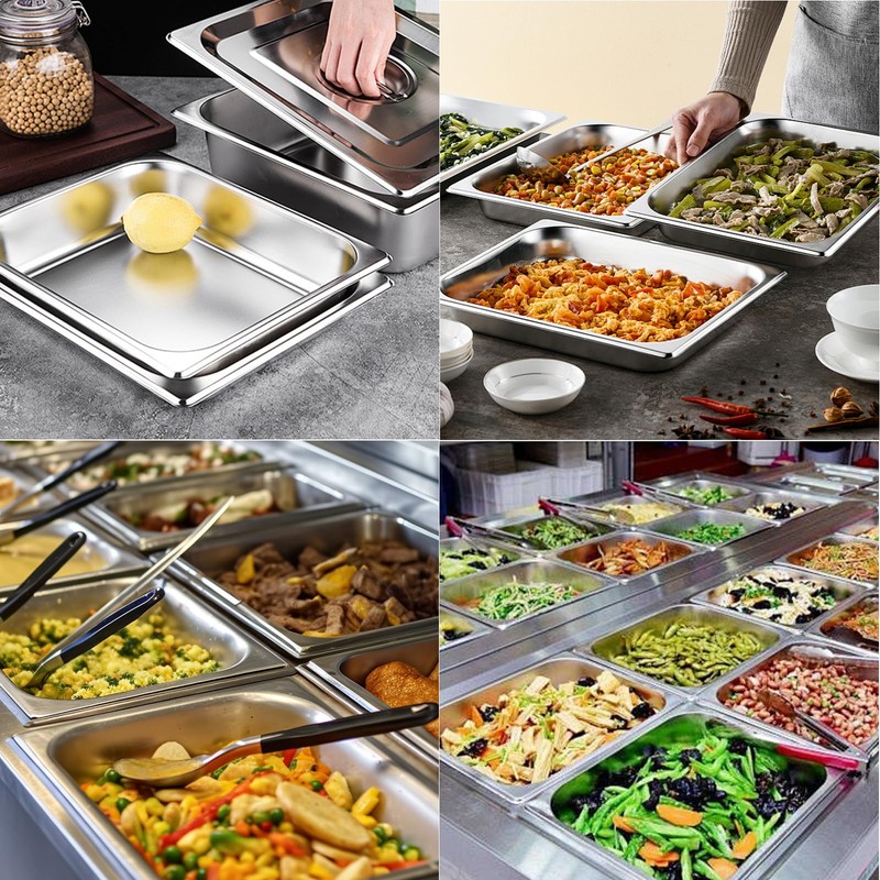 6 Pack Half Size Hotel Pans, 1/2 Size 2.5 Inch