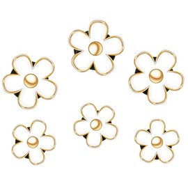 Buaak 6 Pcs Daisy Flower Air Vent Clip, White FLower Car Air Freshener Vent Clip, Air Freshener Outlet Clip for Car Decorations, Cute Car Accessories for Women (3.3 cm, 3 cm)