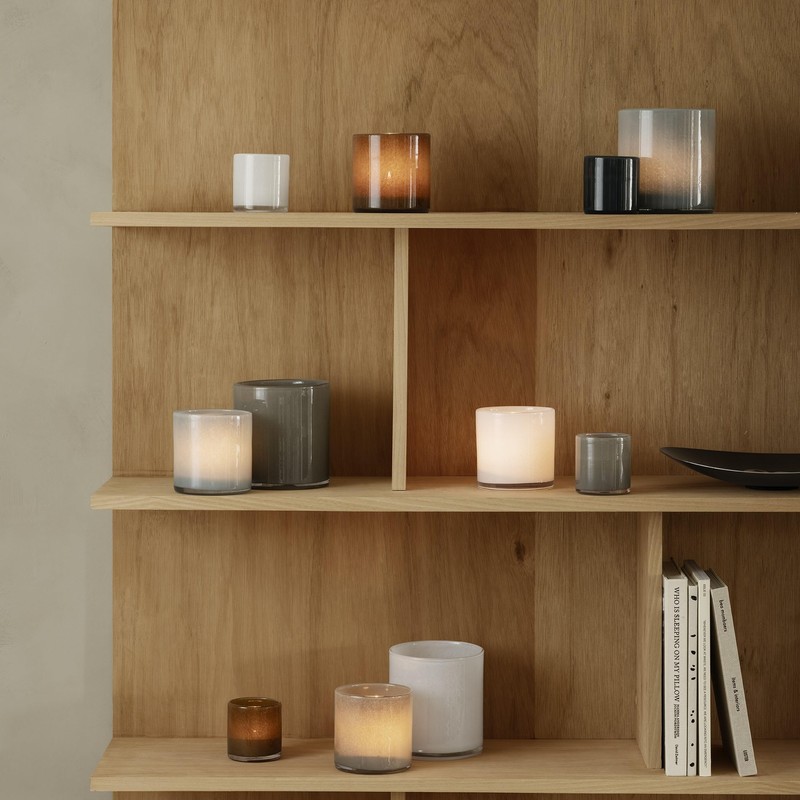 blomus SAGA Glass Hurricane Lamp - Small - Tradewinds (Blue)