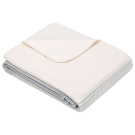 IBENA Salerno 100% Organic Cotton Cuddly Soft Jacquard Woven Ombre Throw Blanket (Blue)