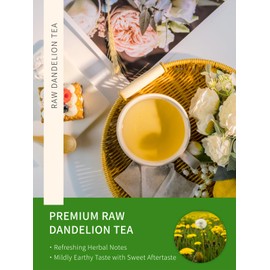 TeeLux Dandelion Root Tea Bags, Premium Raw Dandelion Root Tea, Smooth Taste, Caffeine Free, 100 Count
