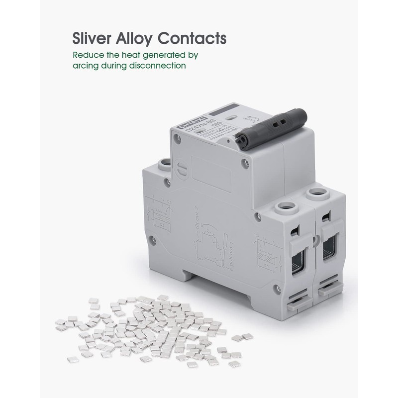 Chtaixi AC Miniature Circuit Breaker, 25 Amp 120V/240V 2 Pole
