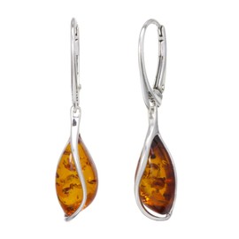 BALTIC AMBER STERLING SILVER 925 Earrings Droop Dangle NATURAL Gemstone Amber Cognac Jewellery For Woman Earrings Sterling Silver