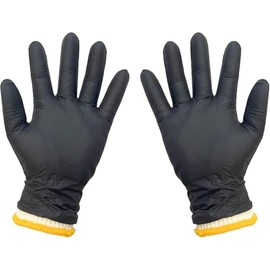 BBQ Gloves, 100 pcs Black Nitrile Gloves 6 mil (4x Thickened) & 6 Cotton Glove Liners, Endure 536 °F, Tear/Puncture Resistant, Powder and Latex Free, Heat Resistant Glove for Cooking/Grilling/Baking