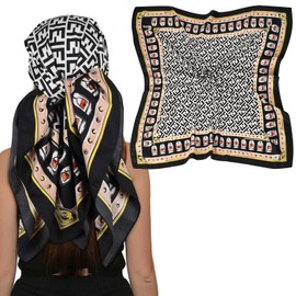 EXTREE Women's 35 inch Fashion Headscarf Silk Satin Scarf for Hair Wrapping at Night Bandana Square Scarf for Sleeping