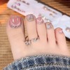 SEMTIM Nail Tips for Feet, 24 Pieces, Thumb Nail Stickers,