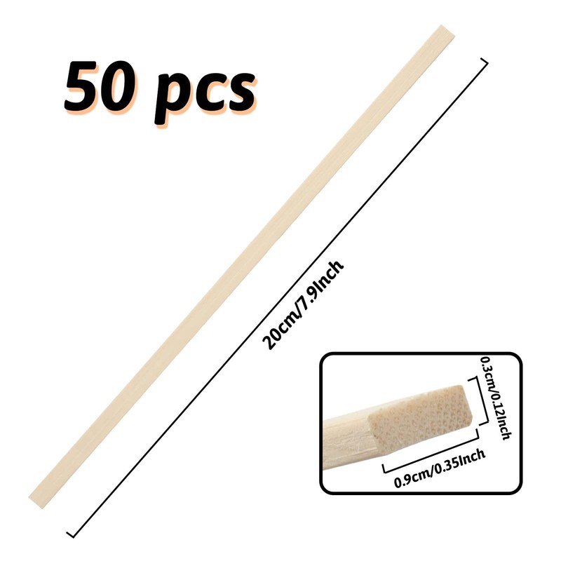 DOITEM Natural Extra Long Bamboo Wooden Craft Sticks 50 Pieces