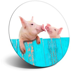 Destination Vinyl ltd Magnet for Refrigerator, Fridge - Little Cute Pink Pigs Animals Farmer for Office, Cabinet and Whiteboard, Magnetic Stickers, 8552