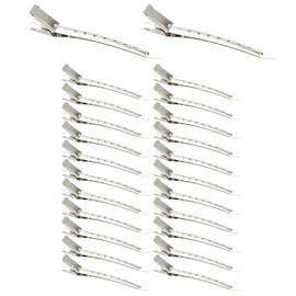 SHULLIN 24 Pcs Stainless Steel Ducker Hair Clip Beauty Industry Patent Ducker Strong Non-marking Hair Clip Hairpin Bangs Hair Clip Alligator Clip Professional Hair Cutting Clip Makeup Beauty Industry
