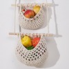 Wallfire Hanging Fruit Basket, 3 Tier Cotton Rope Baskets, Produce