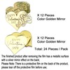 AiQi Bakes 24pcs Rose Carving Gold Mirror Acrylic Heart Shape