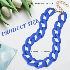 Tondiamo Chunky Resin Link Chain Necklace Acrylic Choker Necklace Thick Statement Colorful Rock Music Chain for Women 80s Party Jewelry Gift