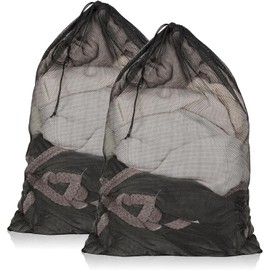 IIUIKOO premium 2 pack heavy duty mesh laundry bags - 23x34 inches, perfect for delicates, bras & travel - space-saving mesh washing bags for college students, gym-goers & urban dwellers