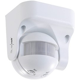 revolt Outdoor Motion Detector: Vertical Pivoting 180° PIR Motion Detector, 230 V, IP44 (PIR Motion Sensor Outdoor, Outdoor Motion Sensor, Twilight Switch)
