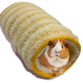 Guinea Pig Hideout Ferret Cage Accessories Tunnel Tube for Rat Hamster Hedgehog Chinchilla Squirrel Samll Animals Hide Fleece Hideaway Bed Hammock Bed for Guinea Pig (Lemon-Yellow)