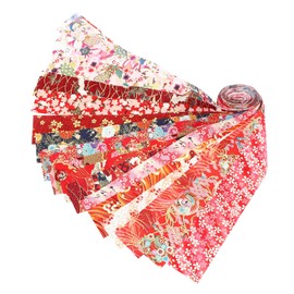 KONTONTY 20Pcs Floral Printed Fabric Strips for DIY Patchwork Quilting Multi Functional Craft Fabric Panels for Sewing Projects and Home Decor