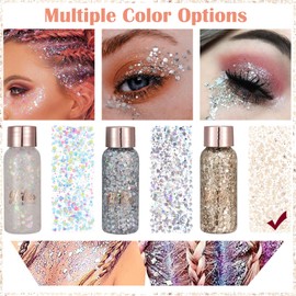 Face Glitter,Hair Glitter for Body, Face and Clothes for Prom, Festival Rave, Stage Nail Glitter,Glitter Eyeshadow and Face Paint is Festival Essentials, Stage Makeup Gifts for Women and Kids (103#)