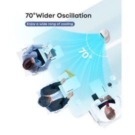 HOMETOP 12'' Tower Fan, Desk Fan with 3 Speeds and 70° Oscillation, Portable and Compact, Quiet Cooling Fan for Home Office Desktop Fan