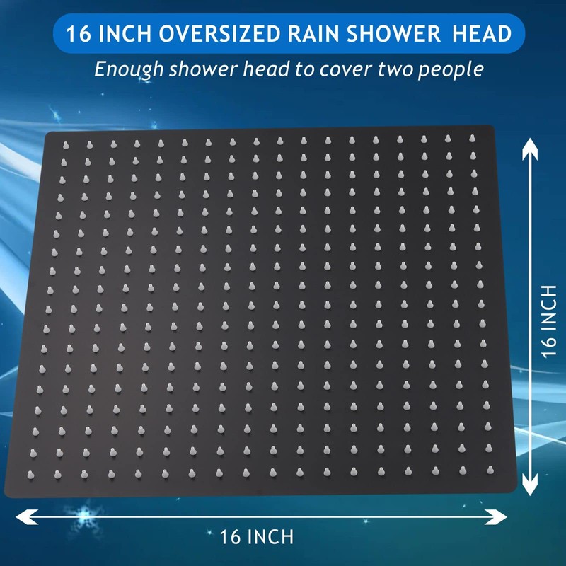 Voolan Oversize Rain Shower Head - High Flow Square Rainfall
