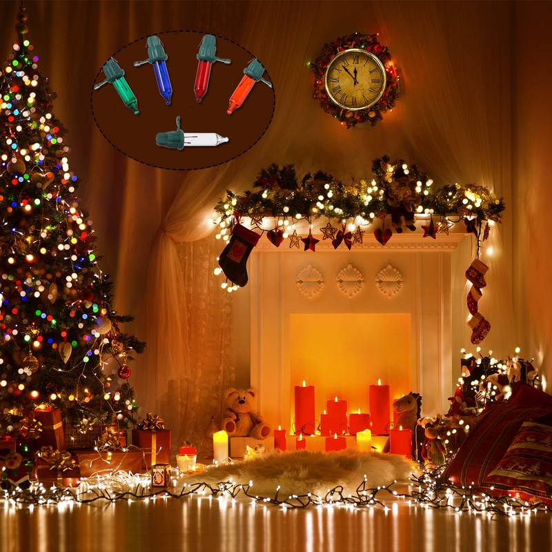 Mudder 60 Count Replacement Christmas Tree Light Bulbs 2.5v 0.425