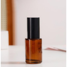 3Pcs 30ml 1oz Empty Amber Glass Lotion Pump Bottles Soap Dispensers Bottle Jar Refillable Cosmetics Toiletries Containers with Black Pump for Essential Oil Foundation Cream