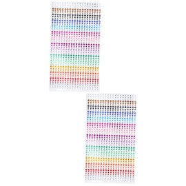 NUOBESTY 2sheets Rhinestone Sticker Acrylic Scrapbooking Stickers Sturdy Crystal Nail Art