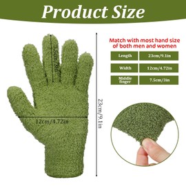 Abeillo Guantes de microfibra para limpieza de polvo de plantas, guantes lavables reutilizables para limpieza, manoplas para el hogar, autos, persianas, limpieza de polvo (Verde Hoja)