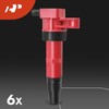 A-Premium Set of 6 (Red) Ignition Coil Pack and Iridium