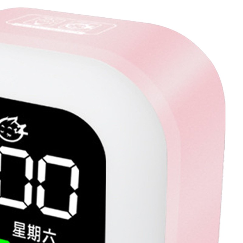 LED Alarm Clock Night Light USB Rechargeable Mirror Design Adjustable