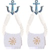 Amerla 2 Pcs White Nautical Rope Toilet Paper Holder Wall-Mounted