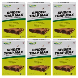 RESCUE! Spider Trap MAX - Large Indoor Sticky Spider Trap - Catches Brown Recluse, Hobo Spiders, Black Widows & Wolf Spiders - 6 Pack (12 Traps)