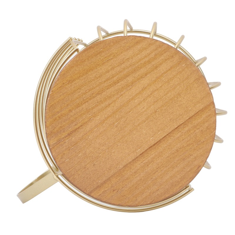 Coffee Pod Holder Iron Large Capacity Space Saving Wooden Base