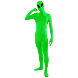 Gaoin Men's and Women's Spandex Full Body Alien Costumes Bodysuits (XX-Large, Light Green Alien)