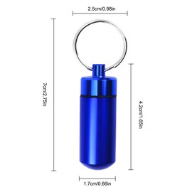 7 stücke Pillendose mit Schlussel Anhaenger Wasserdichte Pillenhalter Box Organizer Fall Mini Aluminium Keychain Tablettenfläschchen für 7 TAGE