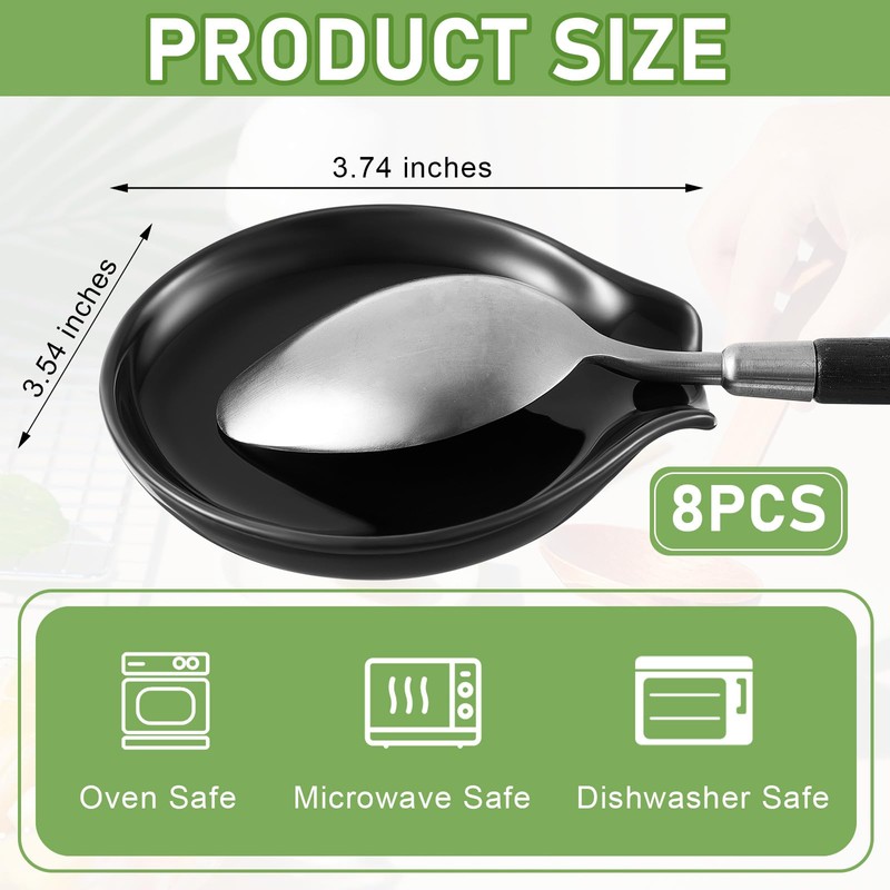 Irenare 8 Pcs Ceramic Spoon Rest for Stove Top 3.74