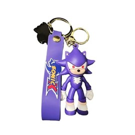 TCB Creations Sonics The Purple Blaze Hedgehog 3D Character 3" Tall Silicone Charm Keychain