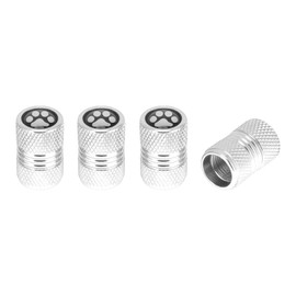 RATCHROLL 4 Pcs Tire Valve Stem Caps Stylish 8x17mm Tyre Valve Dust Covers Silver Tone Aluminum Epoxy Resin