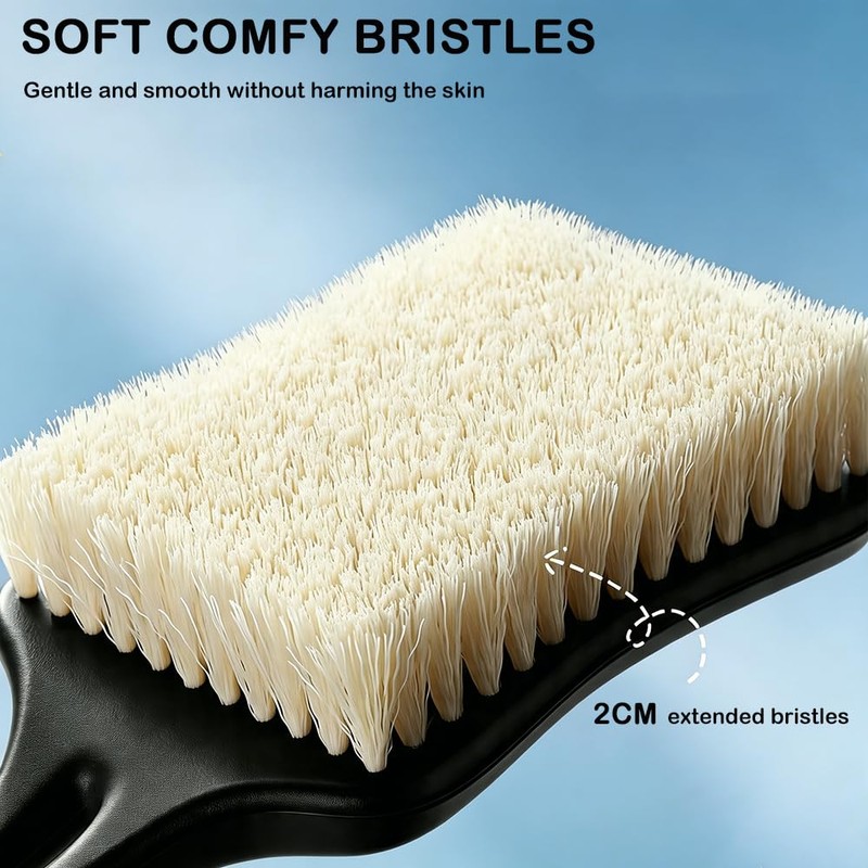 2-piece Back Scrubber for Shower, 14" Long Handle Body Brush,