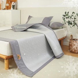 King Size Cooling Mattress Pad for Hot Sleeper, Ultra Cold Tech Fiber Cool Mattress Cover, Smooth Noiseless Cooling Mattress Protector, 16'' Deep Pocket(Silver Gray)