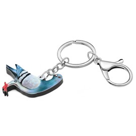 YINYA - Llavero de acrílico con paloma, pájaros, llavero de coche, mochila, joyería para mujeres, niños, niñas, regalos de fiesta, marino, M