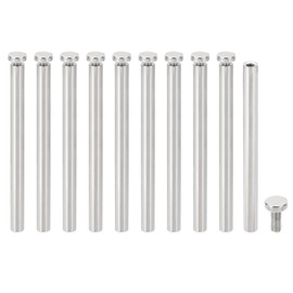 PATIKIL 1/4 x 2.8 inch Sign Standoff Screws, 20 Pcs Stainless Steel Wall Standoff Mounting Hardware Advertising Glass Nail for Hanging Acrylic Picture Frame Acrylic Panel, Silver