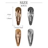 8Pcs Water Drop Metal Snap Hair Clips Textured Non Slip