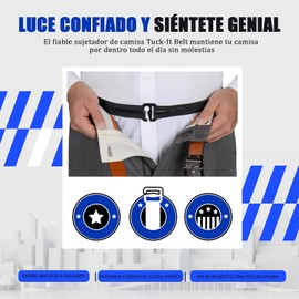 Debajo De Las Camisas Para Los Hombres, Set De y Unisex Camisa Tirantes Muslo Camisa, Ajustables Elásticos y Extensor de Botones para Cuello Juego 2P