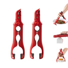 ANIS·KEBBR Heat Resistant Silicone Hot Dish Gripper 3-in-1 Lock Anti-Scald Holder Clip Kitchen Tool 2 Pack